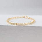 Dainty Citrine Bracelet Gold Filled Gemstone Beaded Bracelet Yellow Crystal Minimalist Jewelry November Birthstone Gift for Women Mom Wife