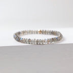 AAA Labradorite Bracelet Stretch Simple Gold Filled Beaded Elastic Jewelry Everyday August Birthstone Birthday Gift Mom Grandma Wife