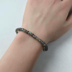 AAA Labradorite Bracelet Stretch Simple Gold Filled Beaded Elastic Jewelry Everyday August Birthstone Birthday Gift Mom Grandma Wife