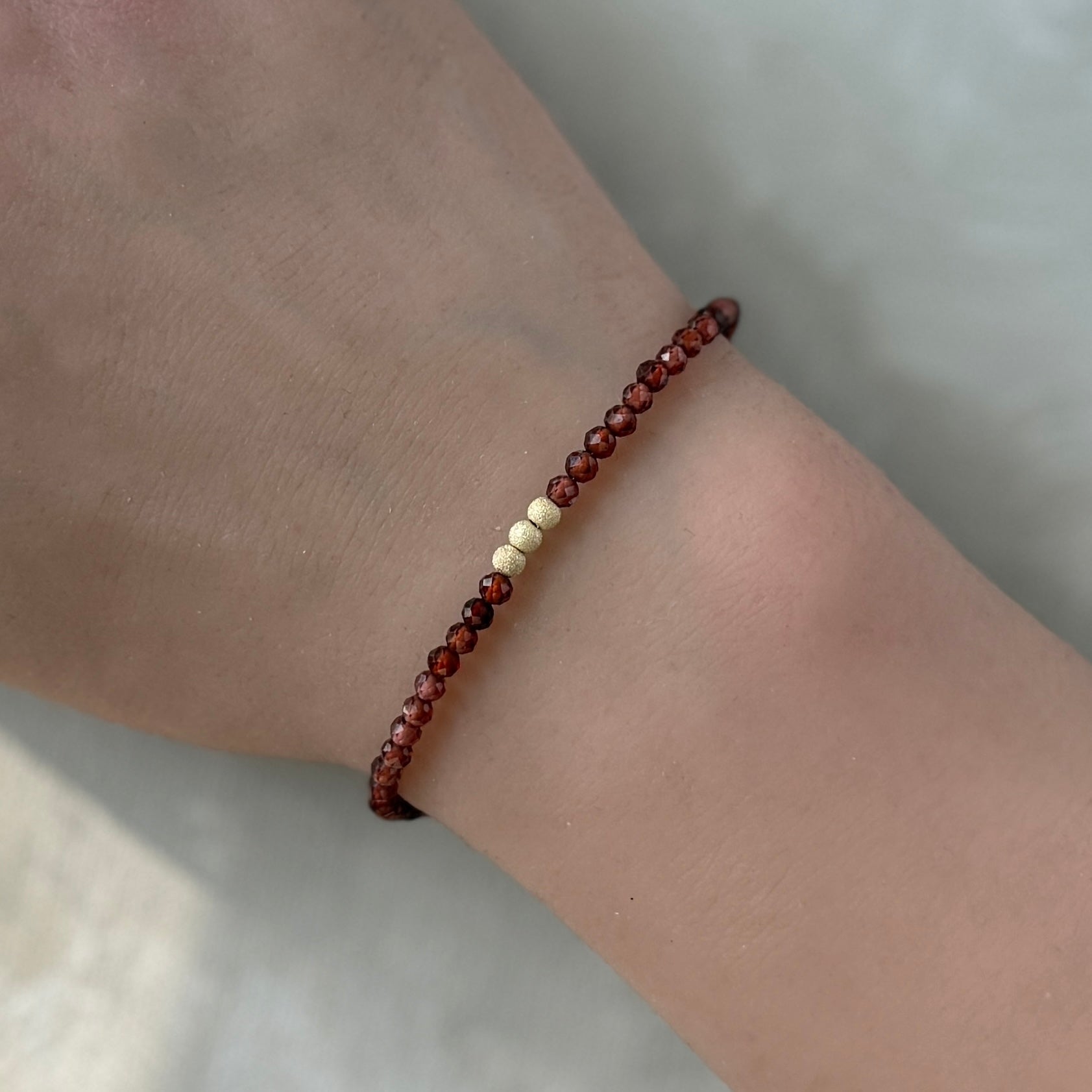 dainty Malaya garnet bracelet gold filled jewelry January birthstone gift