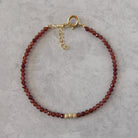 dainty Malaya garnet bracelet gold filled jewelry January birthstone gift