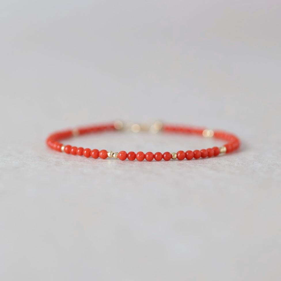 Dainty Italian Coral Bracelet