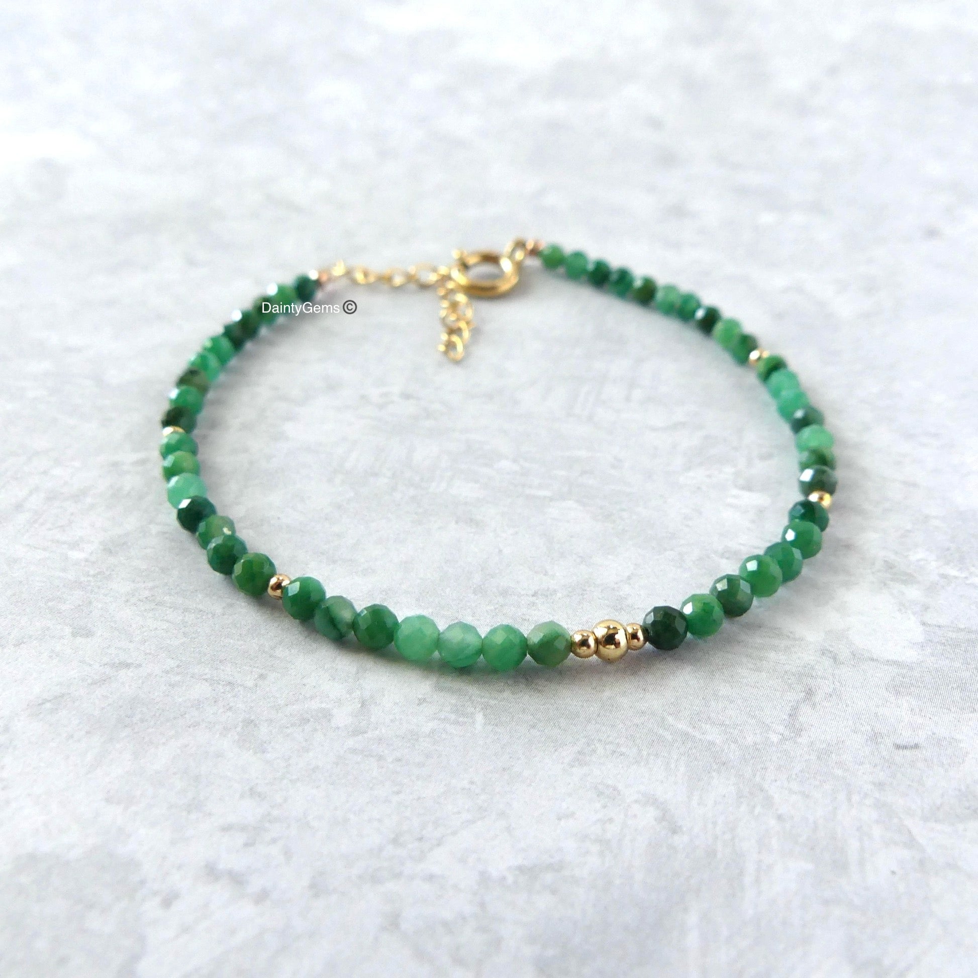 genuine jade dainty beaded bracelet good luck jewelry gift unique and meaningful