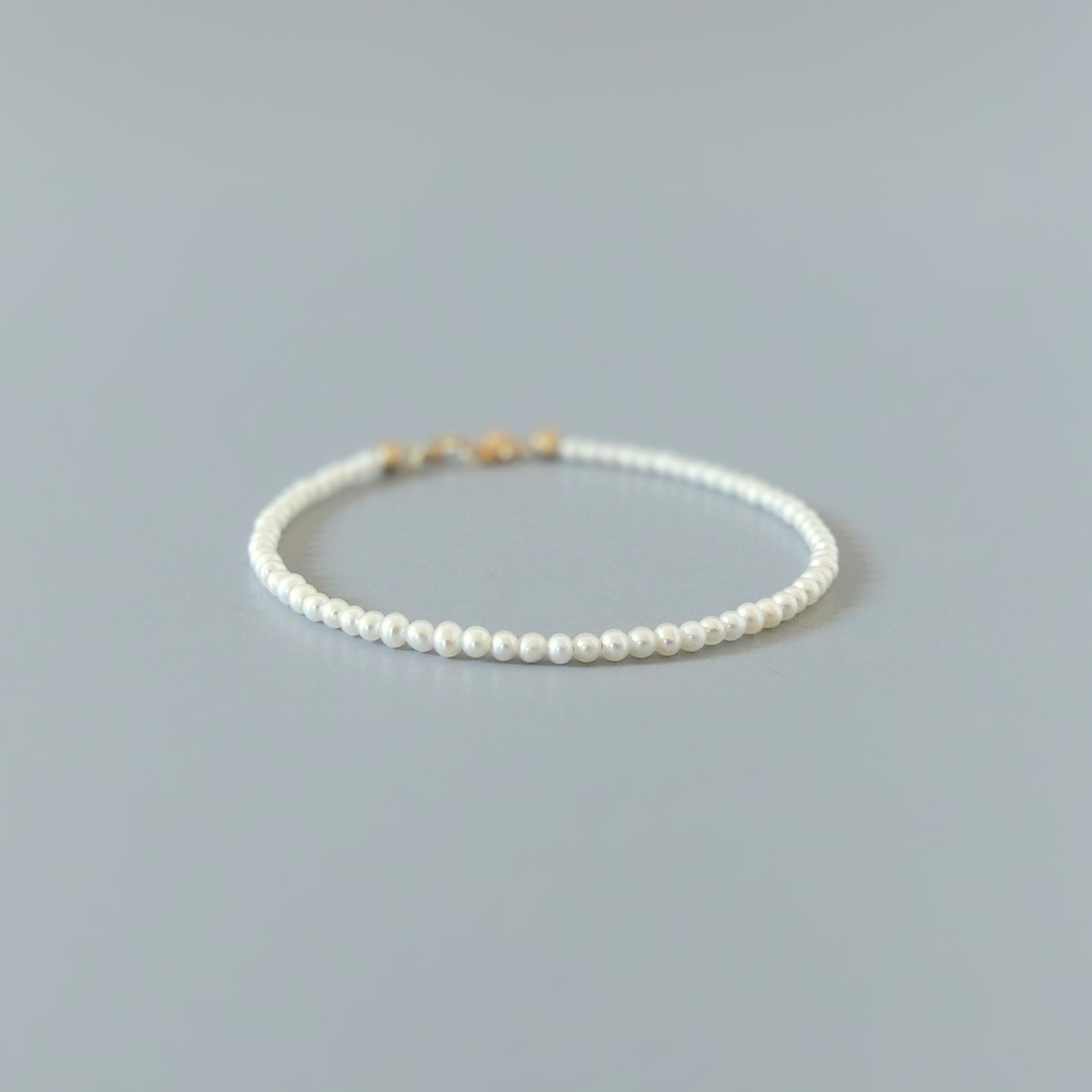 Natural Pearl Bracelet Simple Dainty Freshwater Pearl Jewelry Minimalist June Birthstone 30th Anniversary Gift Bridesmaids Bridal Jewelry