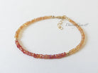 padparadscha sapphire dainty bracelet