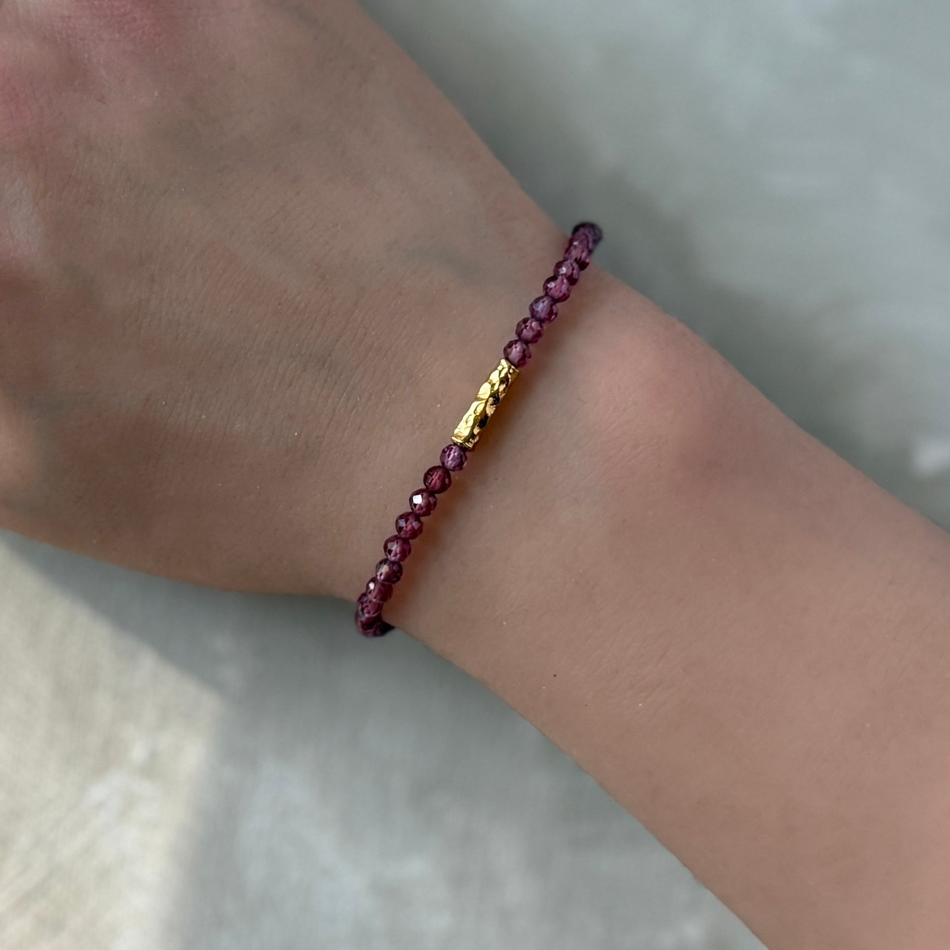 rare pink garnet bracelet January birthstone jewelry gift