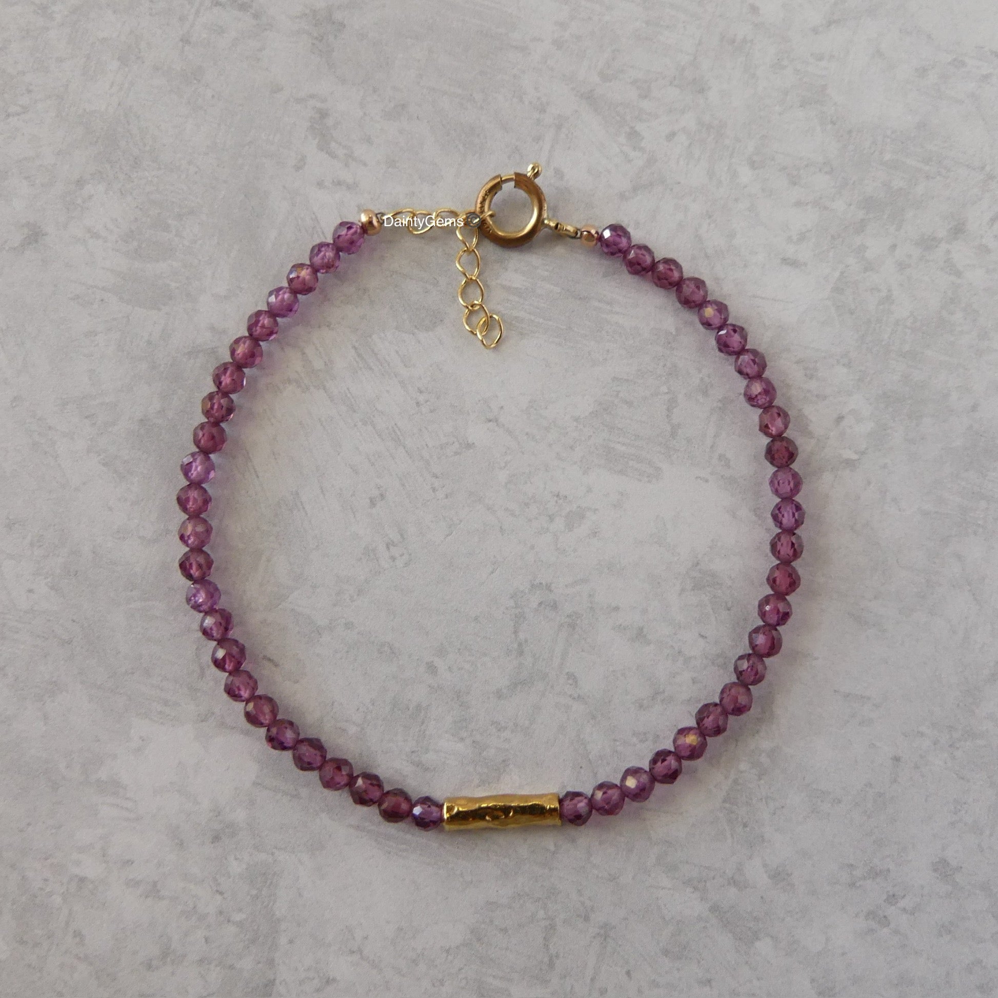 rare pink garnet bracelet January birthstone jewelry gift