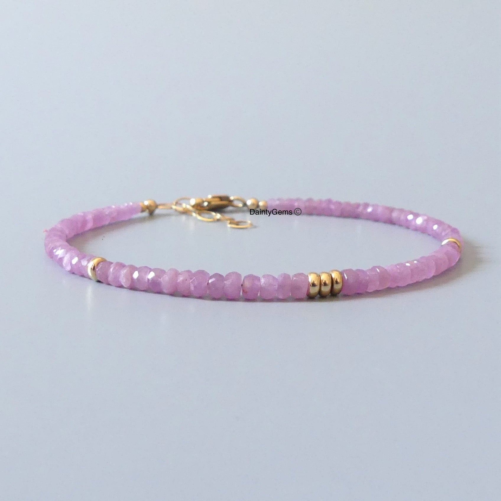 dainty pink sapphire bracelet AAAA