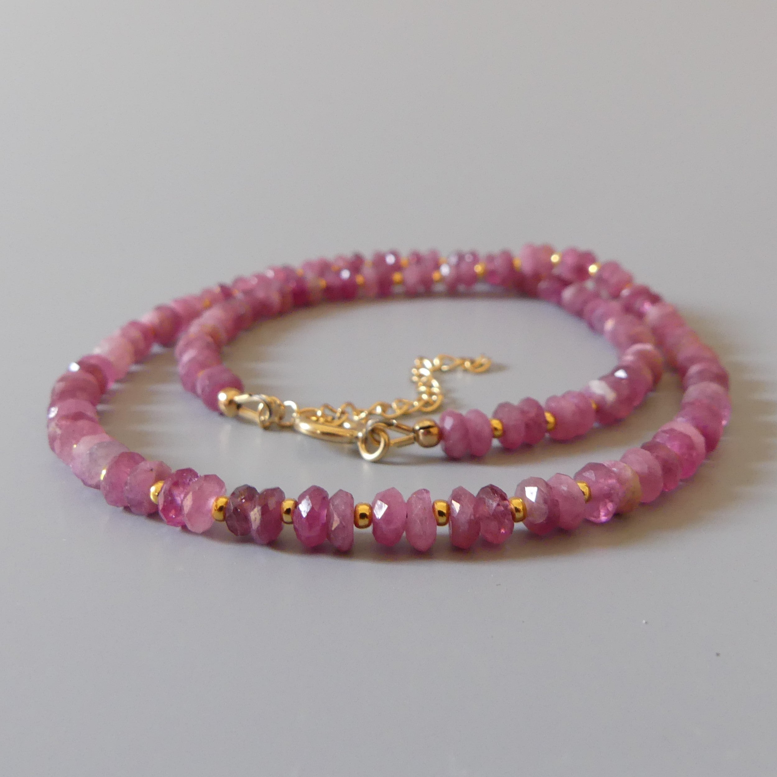 pink tourmaline delicate necklace October birthstone jewelry gift