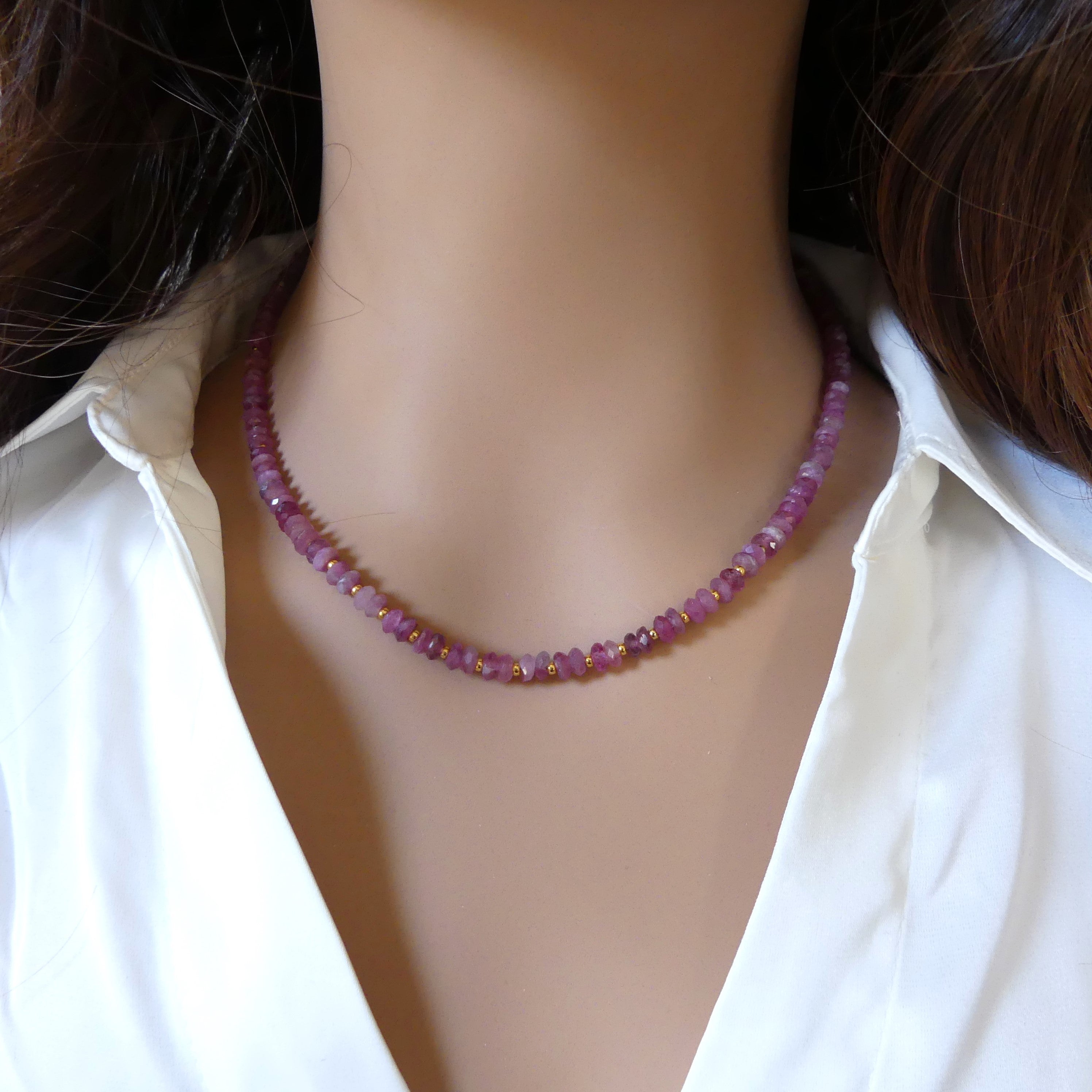 pink tourmaline delicate necklace October birthstone jewelry gift