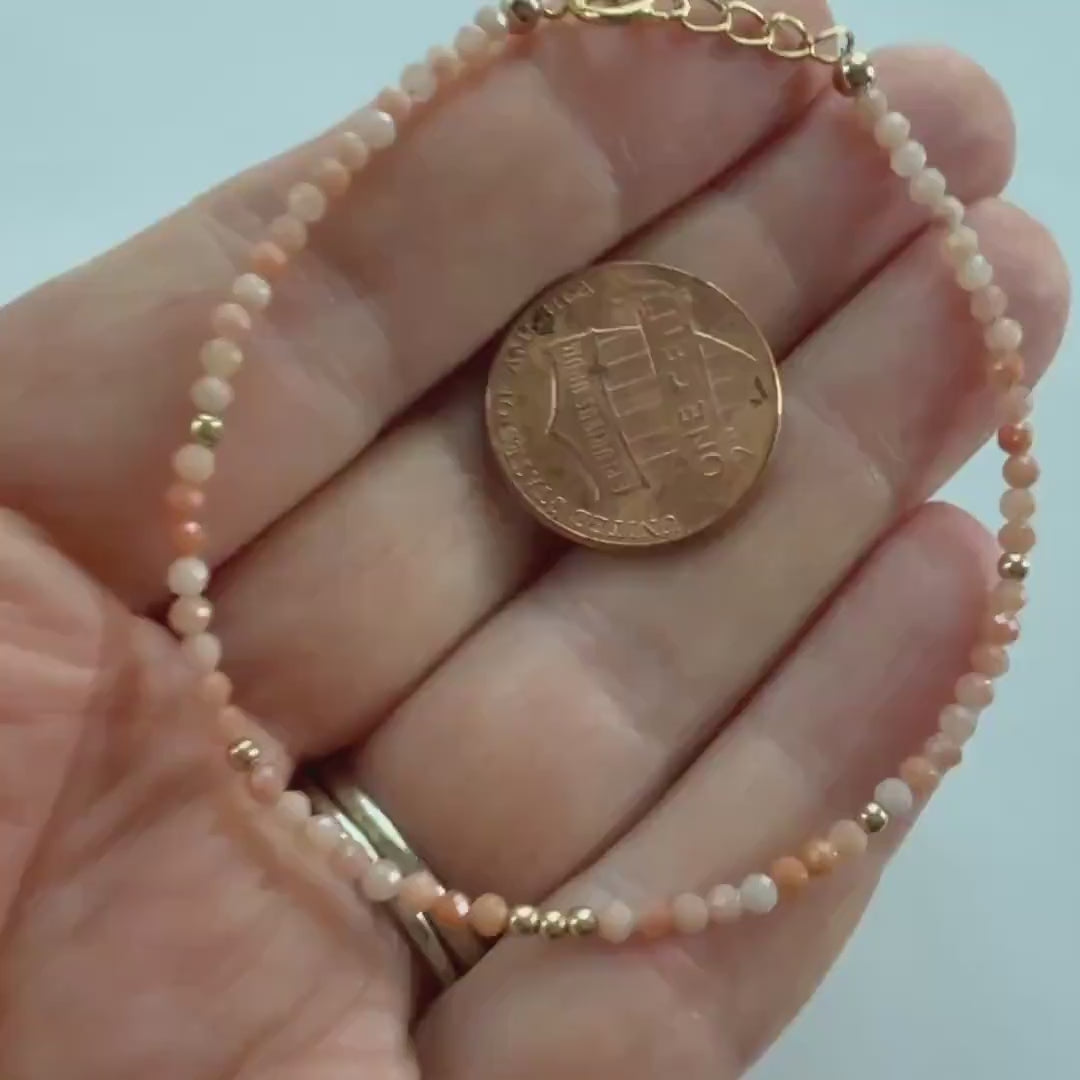 Tiny Pink Aventurine Bracelet Dainty Gemstone Beaded Bracelet Everyday Jewelry Everyday Minimalist Crystal Birthday Gift Mom Wife Daughter