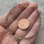 Tiny Smoky Quartz Bracelet Dainty Gemstone Beaded Bracelet Brown Crystal Minimalist Jewelry Everyday Birthday Gift Daughter Wife Bridesmaids