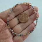 Tiny Multi Sapphire Bracelet Dainty Colorful Sapphire Gemstone Beaded Bracelet Jewelry Minimalist September Birthstone Birthday Gift Wife