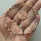 Tiny Fancy Jasper Bracelet Dainty Ocean Jasper Rainbow Crystal Bracelet Gemstone Delicate Minimalist Jewelry Healing Birthday Gift Mom Wife