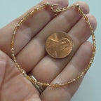 Tiny Yellow Tourmaline Bracelet Dainty Gemstone Beaded Bracelet October Birthstone Crystal Jewelry Minimalist Birthday Gift for Mom Wife