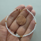 Tiny Blue Lace Agate Bracelet Dainty Gemstone Beaded Bracelet Everyday Stacking Jewelry Minimalist Crystal Birthday Gift Host Bridesmaid