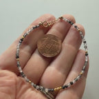 Tiny Rutilated Quartz Bracelet Dainty Tourmalinated Gemstone Beaded Crystal Jewelry Minimalist Stacking Bracelet Birthday Gift Daughter Wife