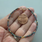 Tiny Ruby in Kyanite Bracelet Dainty Gemstone Beaded Bracelet Colorful Crystal Minimalist Jewelry Boho Wedding Gift Host Wife Bridesmaid