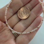 Tiny Peach Moonstone Bracelet Dainty Gemstone Beaded Jewelry Minimalist June Birthstone Birthday Gift for Women Mom Wife Friend Daughter