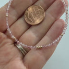 Tiny Strawberry Quartz Bracelet Dainty Gemstone Beaded Bracelet Minimalist Jewelry Self Love Gift Self Care Birthday Gift Bridesmaid Wife