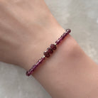 dainty rhodolite garnet purple bracelet delicate jewelry whimsy goth boho gift