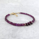 dainty rhodolite garnet purple bracelet delicate jewelry whimsy goth boho gift