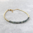 dainty Songea green sapphire bracelet September birthstone jewelry unique gift