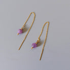 ruby gold filled threader earrings, July meaningful gift