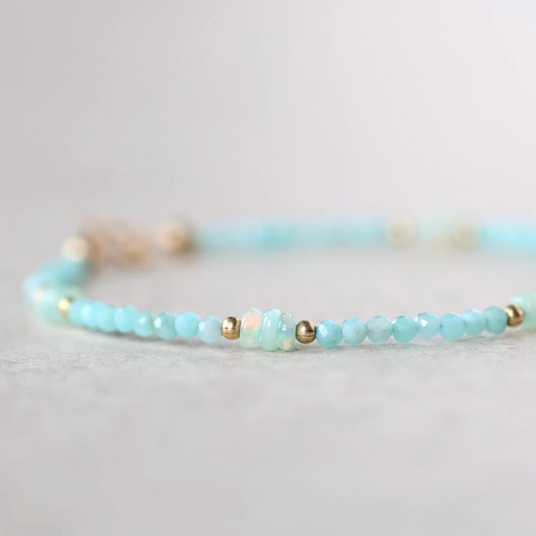 Tiny Opal and Amazonite Bracelet