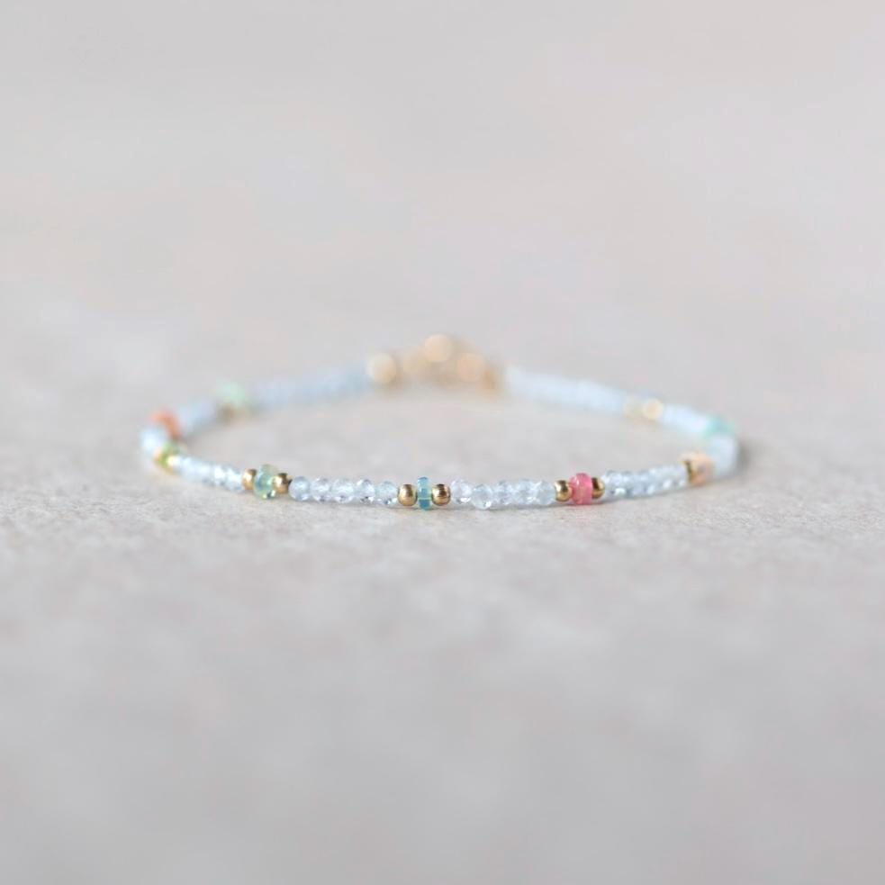 Tiny Pastel Opal and Aquamarine Bracelet