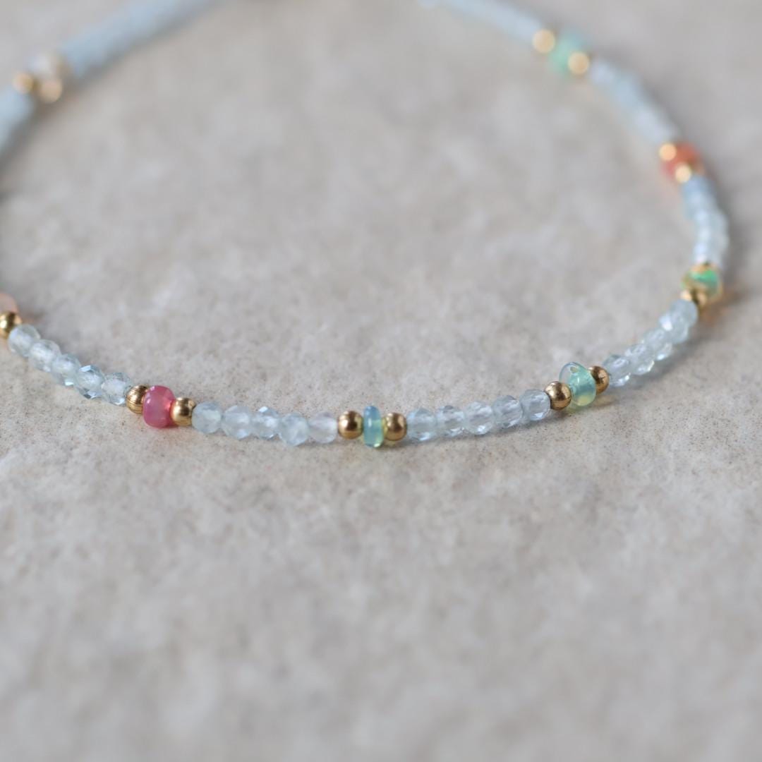 Tiny Pastel Opal and Aquamarine Bracelet