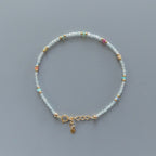 Tiny Pastel Opal Bracelet Dainty Aquamarine Gold Filled Beaded Minimalist Jewelry Birthstone Bracelet Mom Birthday Gift Wife Mom Bridesmaid