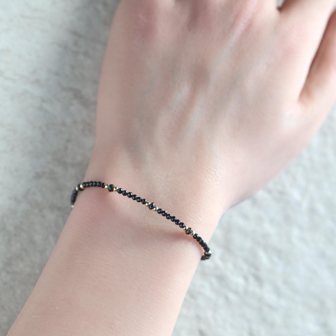 Tiny Black Tourmaline Bracelet
