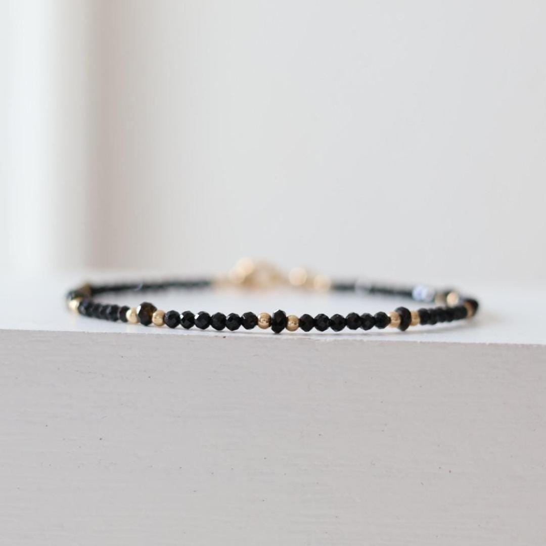 Tiny Black Tourmaline Bracelet