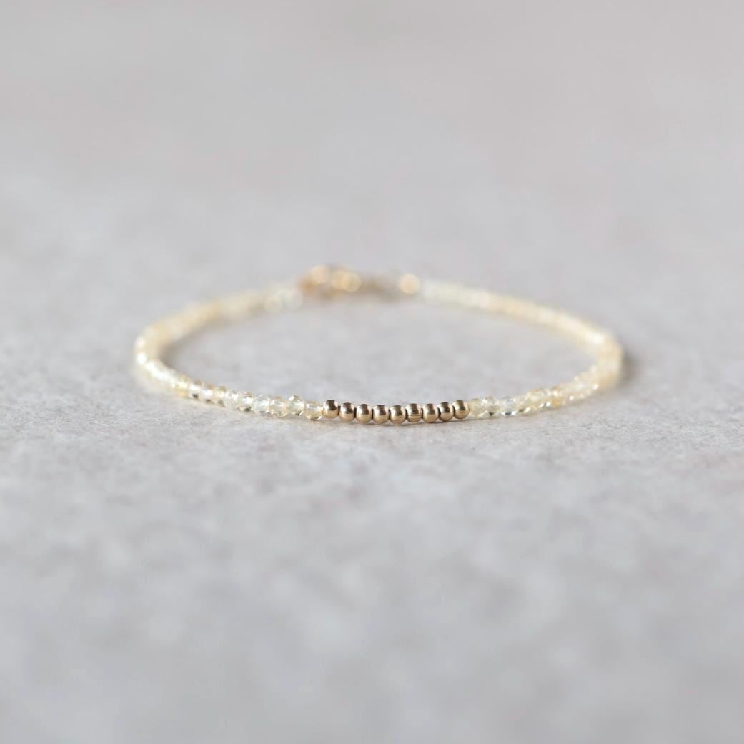 Tiny Citrine Gold Filled Bracelet