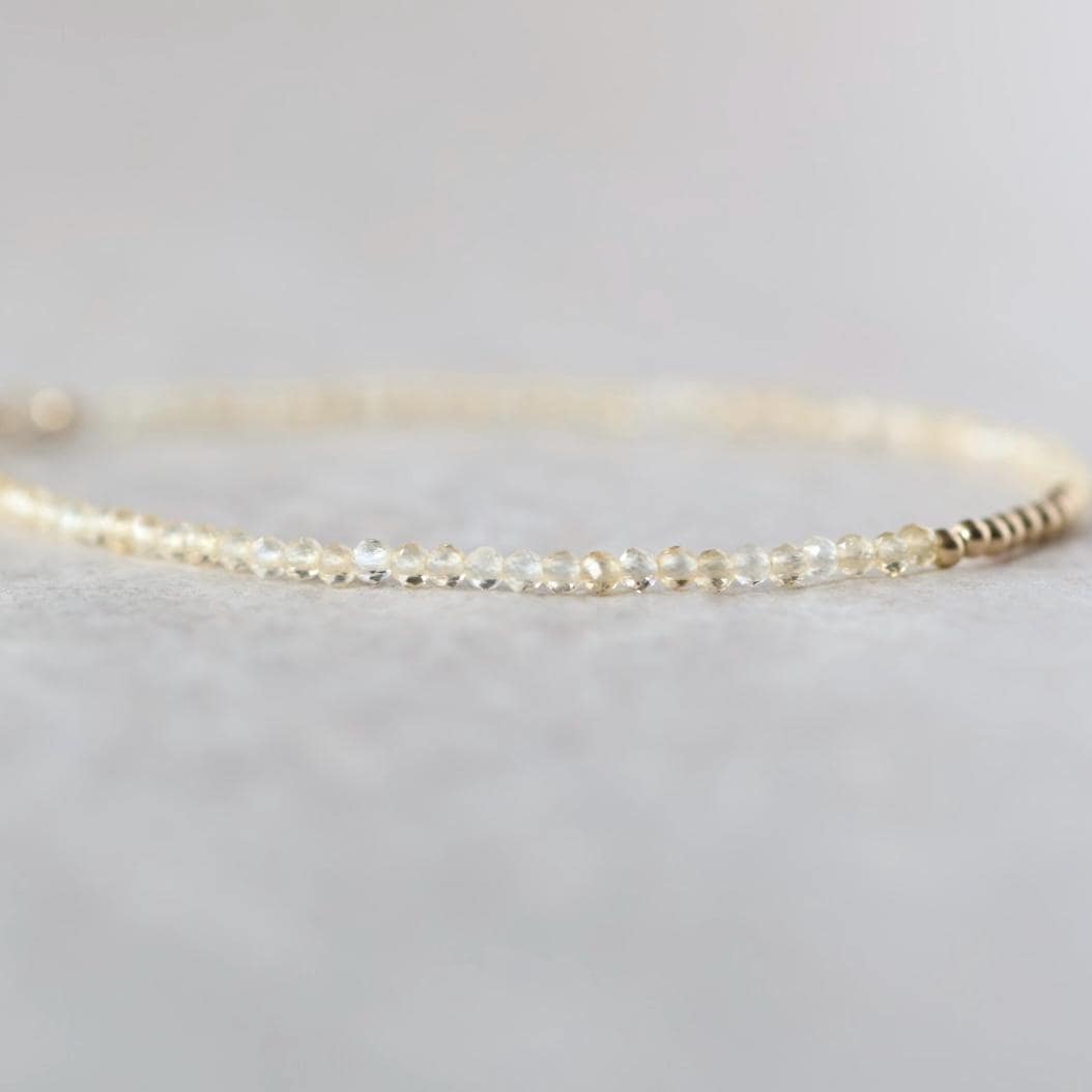 Tiny Citrine Gold Filled Bracelet