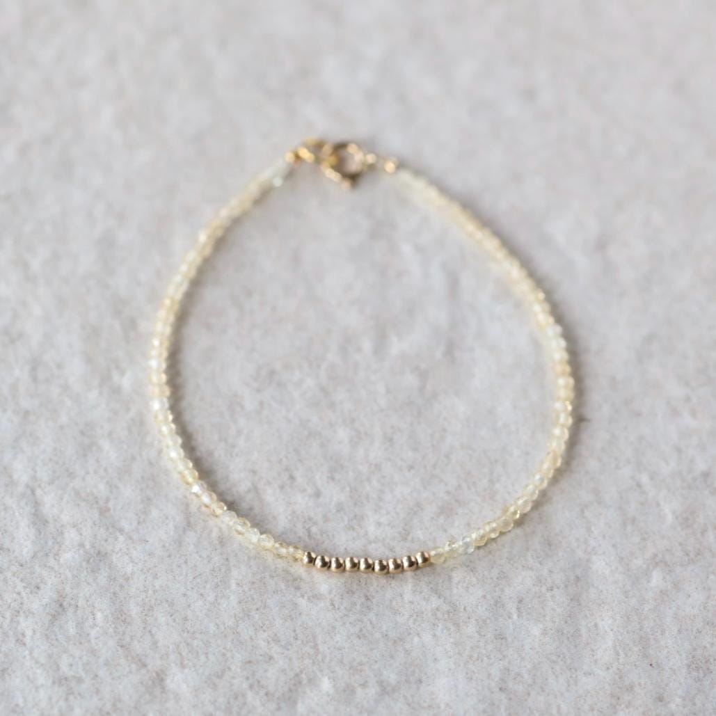 Tiny Citrine Gold Filled Bracelet