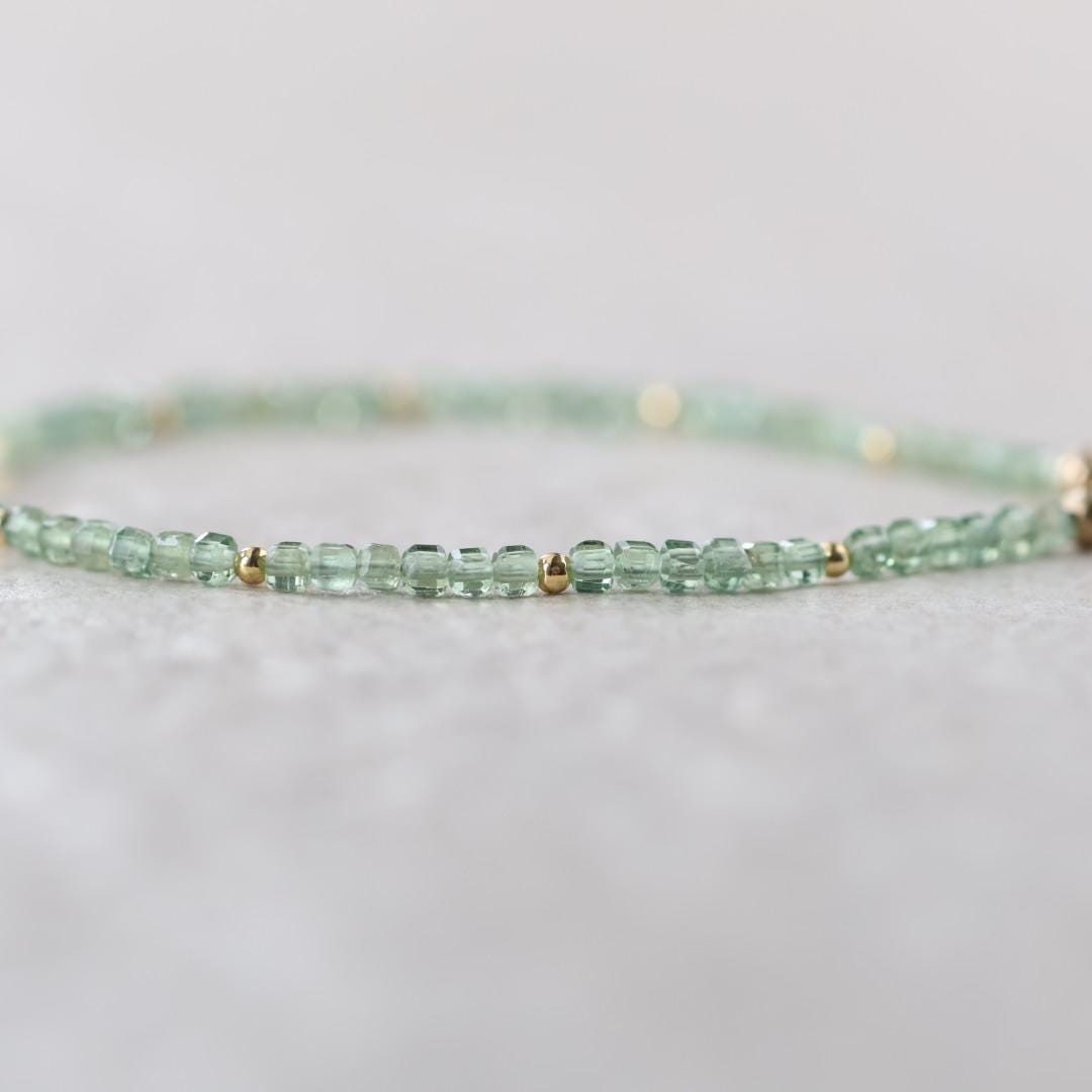 Tiny Green Apatite Bracelet Dainty Opal Gemstone Beaded Bracelet Crystal Jewelry Minimalist Stacking Birthday Gift Mom Wife Daughter Niece