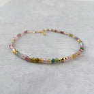 dainty watermelon tourmaline bracelet October birthstone meaningful gift