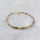 dainty watermelon tourmaline bracelet October birthstone meaningful gift