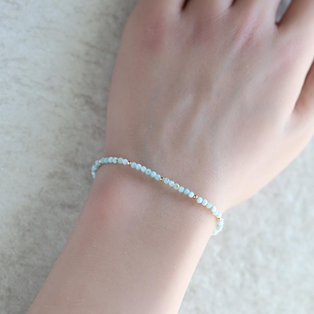 Tiny Domenican Larimar Bracelet