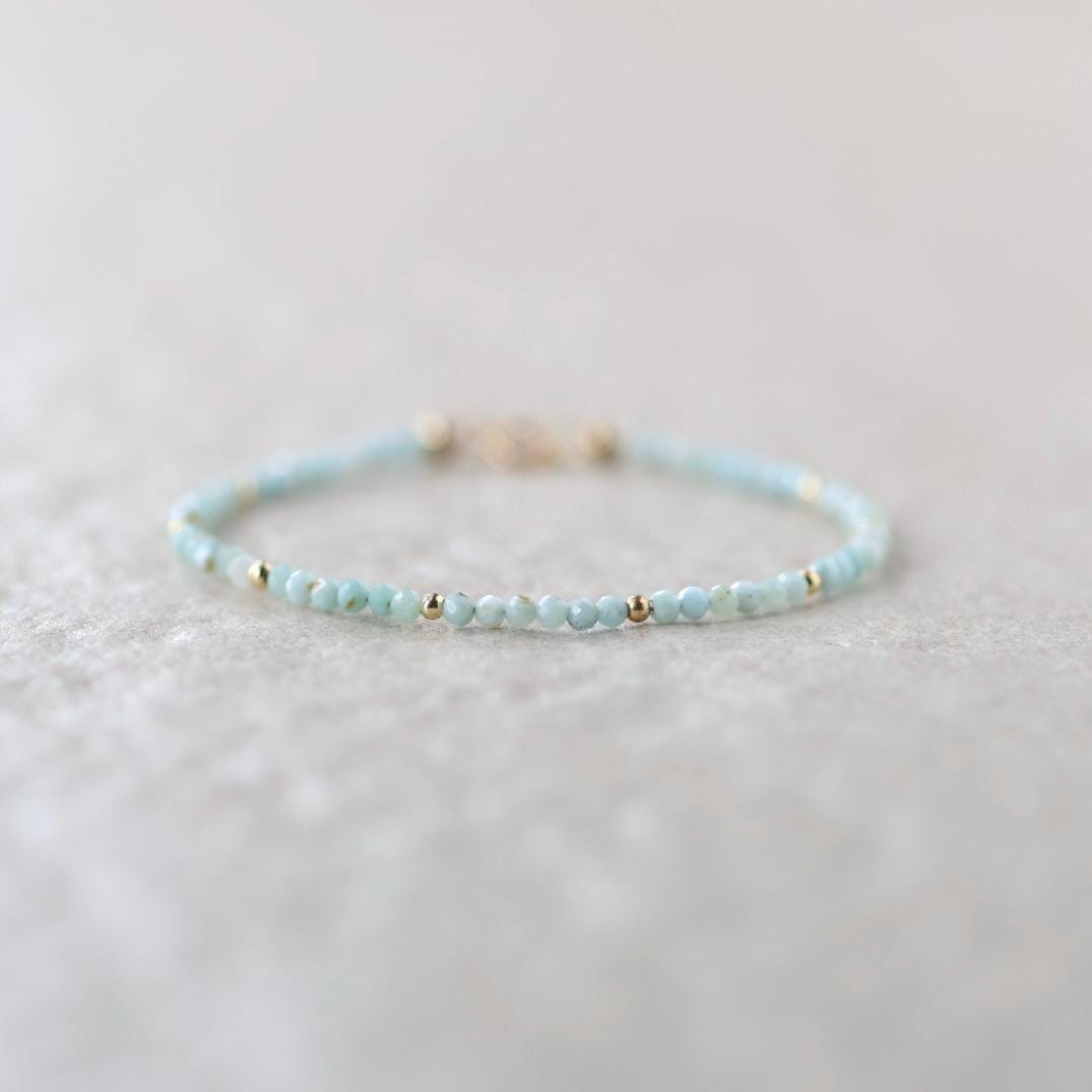 Tiny Domenican Larimar Bracelet
