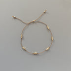 Tiny Gold Filled Beaded Bracelet Silk Cord Wish Bracelet Dainty Minimalist Jewelry Friendship Bracelet Stacking Birthday Gift for Women