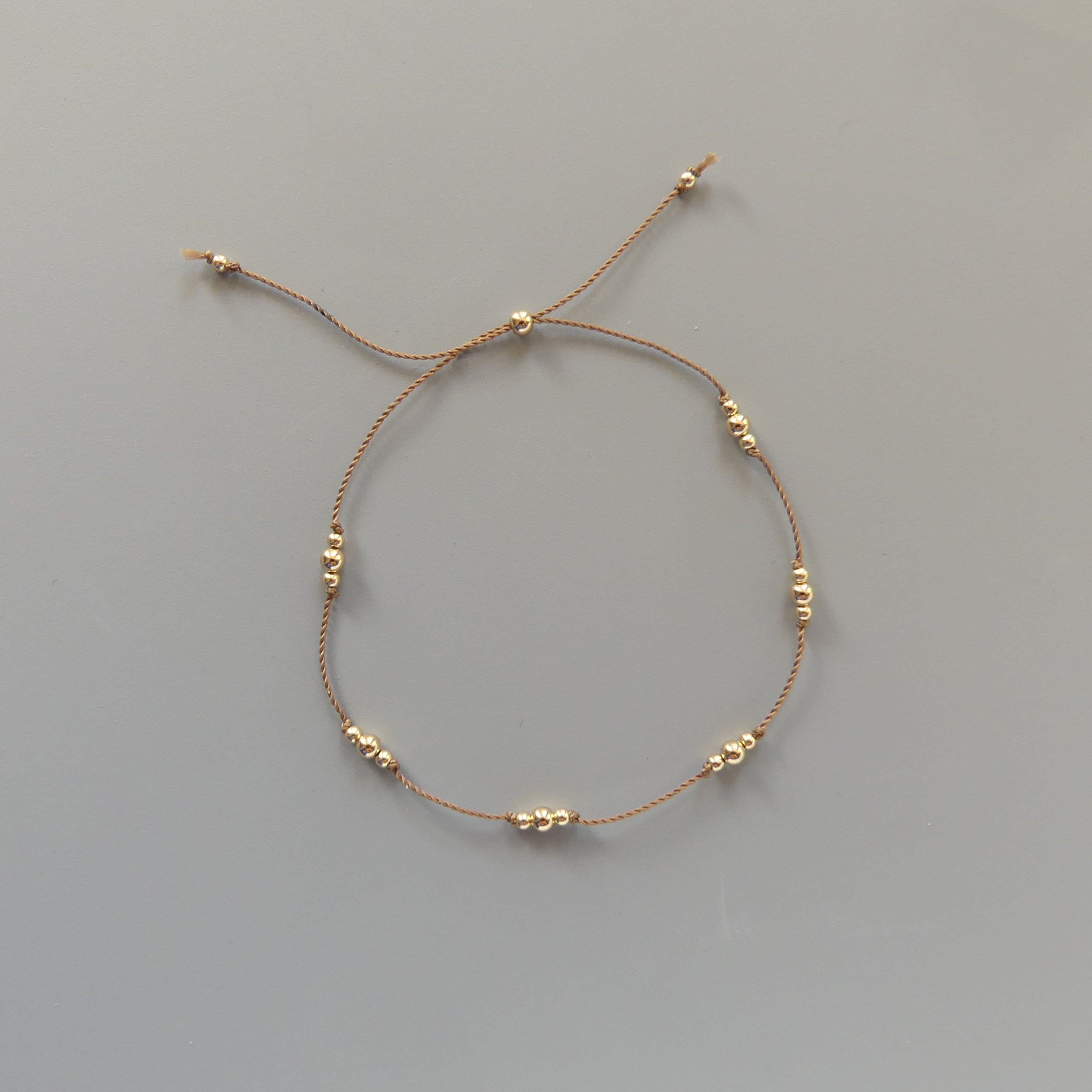 Tiny Gold Filled Beaded Bracelet Silk Cord Wish Bracelet Dainty Minimalist Jewelry Friendship Bracelet Stacking Birthday Gift for Women