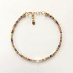 Tiny Indian Agate Bracelet Dainty Minimalist Jewelry Colorful Agate Crystal Energy Protection bracelet Healing Gemstone Birthday Gift for
