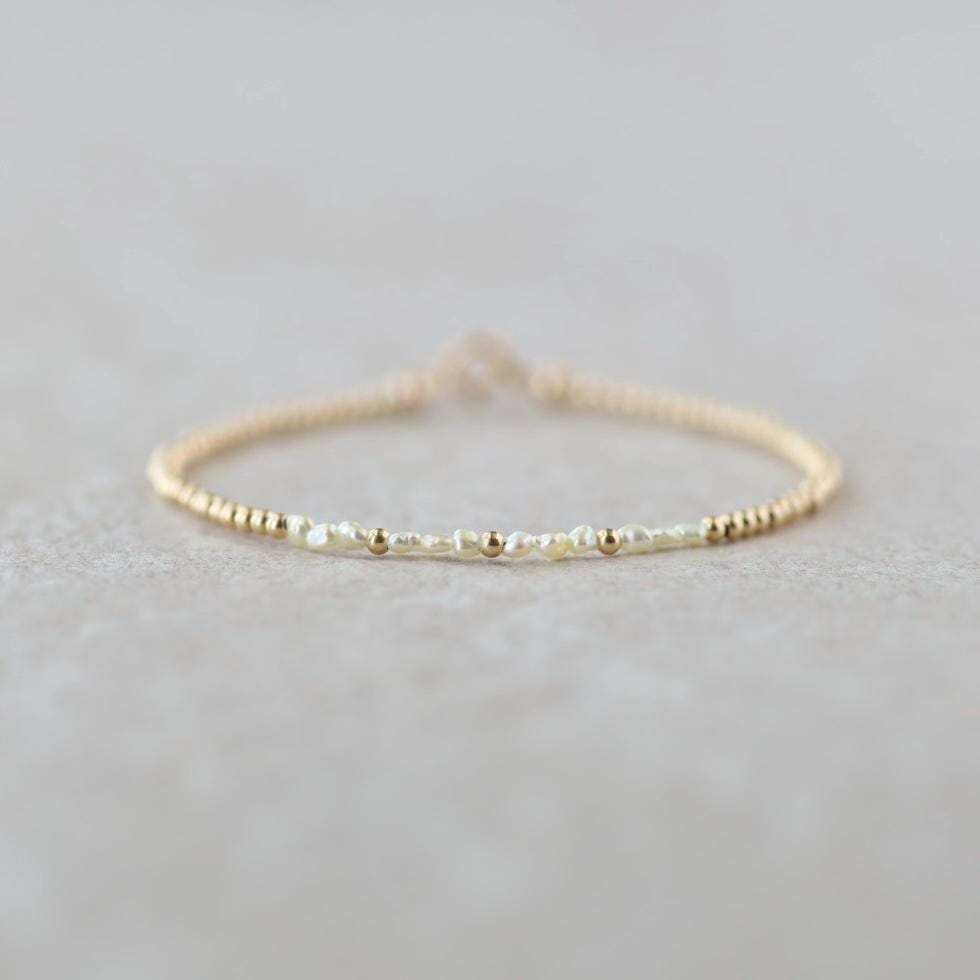 Tiny Japanese Akoya Keshi Pearl Bracelet