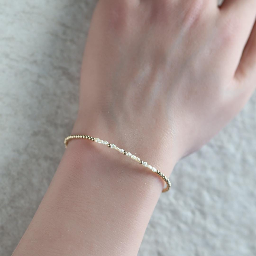 Tiny Japanese Akoya Keshi Pearl Bracelet