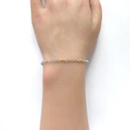 Tiny Labradorite Bracelet Dainty Gemstone Beaded Bracelet Gray Crystal Blue Flash Healing Bracelet Protection Birthday Gift Daughter Niece