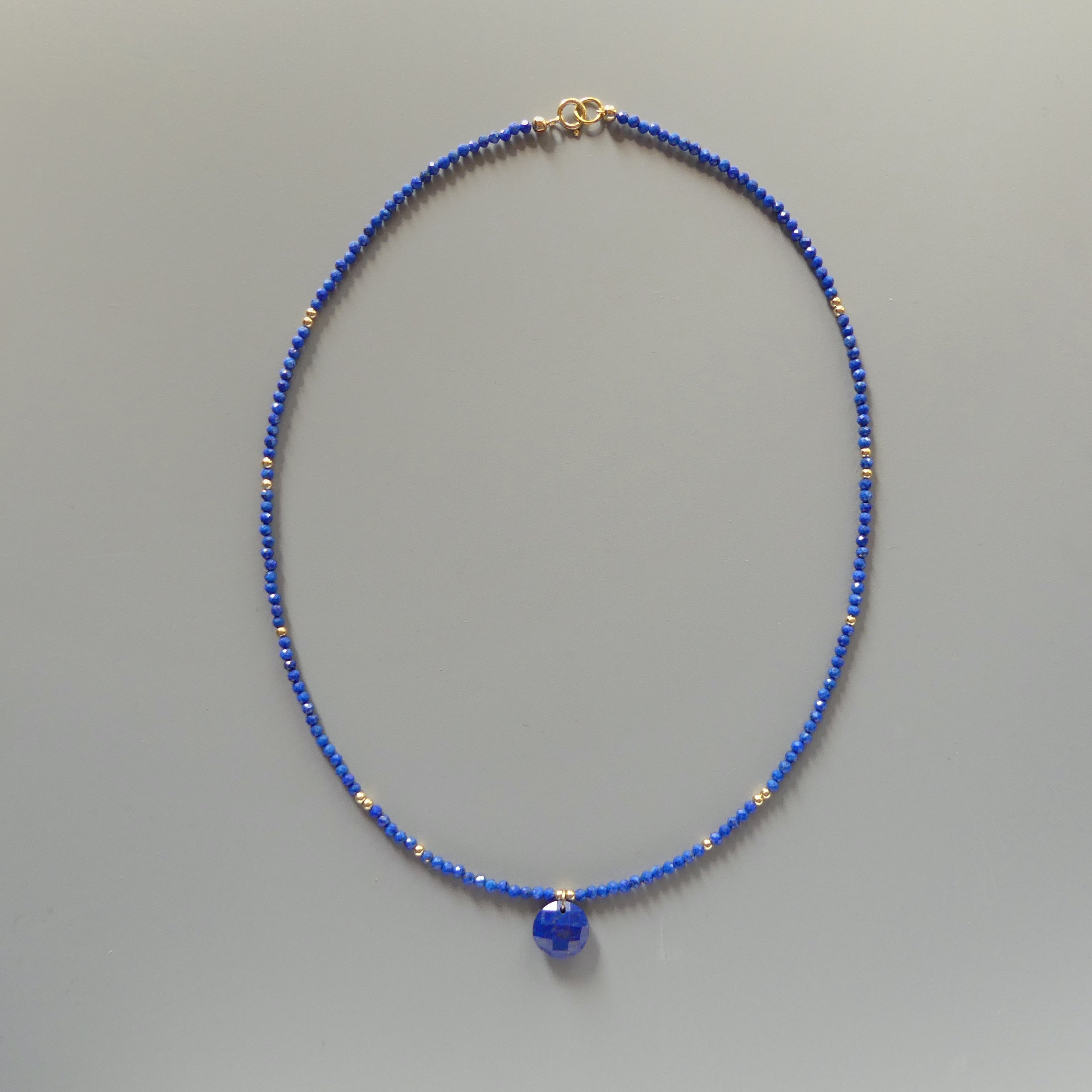 Tiny Lapis Beaded Necklace Layering Dainty Lapis Choker Minimalist Jewelry Gold Filled Birthday Gift For Women September Birthstone