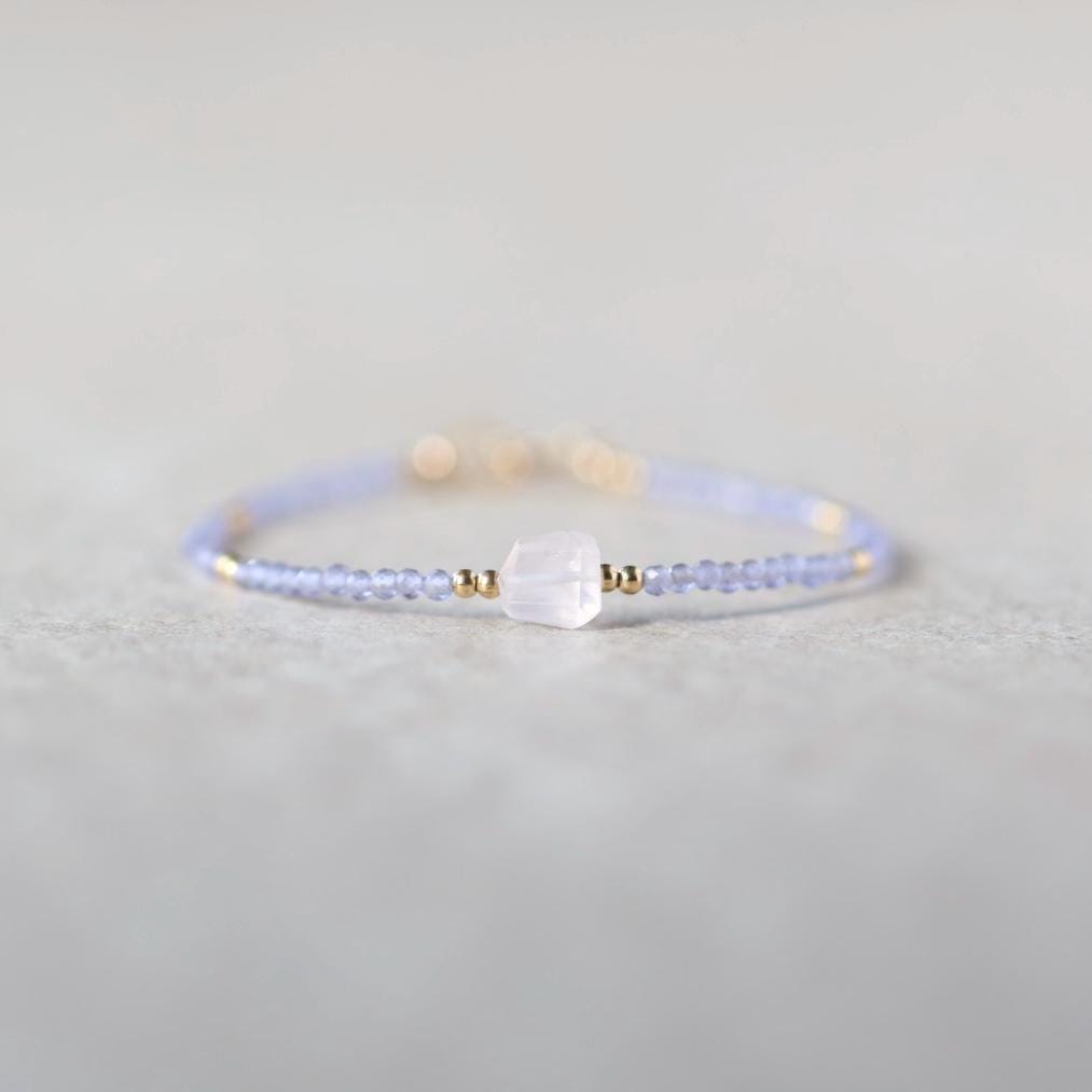 Tiny Lavender Quartz and Rose Quartz Bracelet